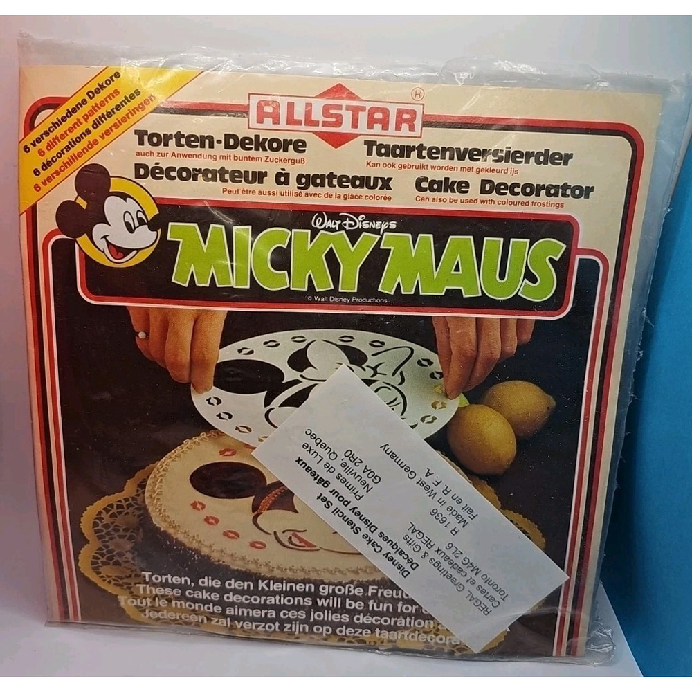 VTG Disney Cake Stencils Mickey Minnie Daisy Donald Goofy Allstar Germany Made
